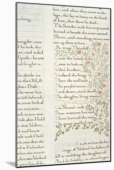 Fragment from 'The Story of the Ynglings'-William Morris-Mounted Giclee Print