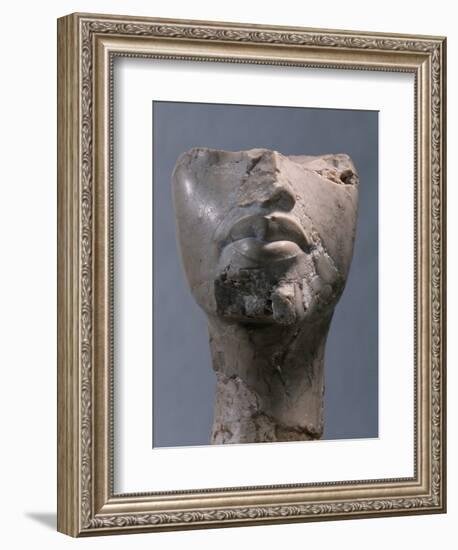 Fragment of a head, Ancient Egyptian, Amarna period, c1352-1336 BC-Werner Forman-Framed Photographic Print