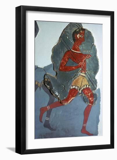 Fragment of a Minoan fresco known as the 'Captain of the Blacks', 15th century BC-Unknown-Framed Giclee Print