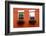 Fragment of a Red Brick House in Boston Historical North End with Wrought Iron Flower Boxes-elenathewise-Framed Photographic Print