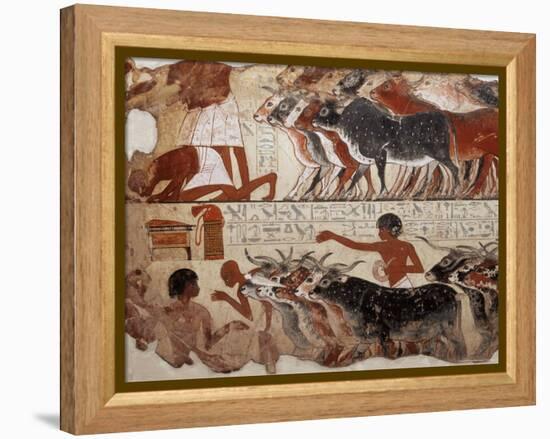 Fragment of a Tomb Painting Dating from Around 1400 BC from Thebes, Egypt, North Africa, Africa-Adam Woolfitt-Framed Premier Image Canvas