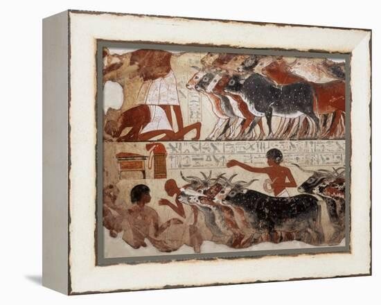 Fragment of a Tomb Painting Dating from Around 1400 BC from Thebes, Egypt, North Africa, Africa-Adam Woolfitt-Framed Premier Image Canvas