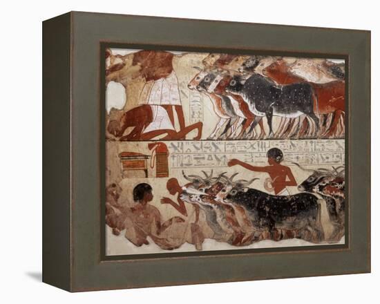 Fragment of a Tomb Painting Dating from Around 1400 BC from Thebes, Egypt, North Africa, Africa-Adam Woolfitt-Framed Premier Image Canvas