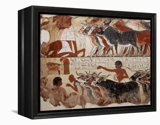 Fragment of a Tomb Painting Dating from Around 1400 BC from Thebes, Egypt, North Africa, Africa-Adam Woolfitt-Framed Premier Image Canvas