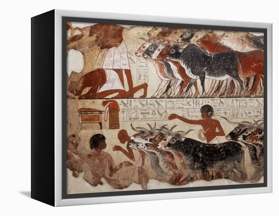 Fragment of a Tomb Painting Dating from Around 1400 BC from Thebes, Egypt, North Africa, Africa-Adam Woolfitt-Framed Premier Image Canvas