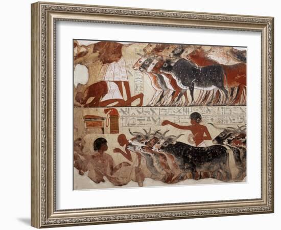 Fragment of a Tomb Painting Dating from Around 1400 BC from Thebes, Egypt, North Africa, Africa-Adam Woolfitt-Framed Photographic Print