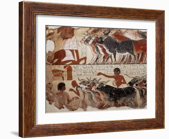 Fragment of a Tomb Painting Dating from Around 1400 BC from Thebes, Egypt, North Africa, Africa-Adam Woolfitt-Framed Photographic Print