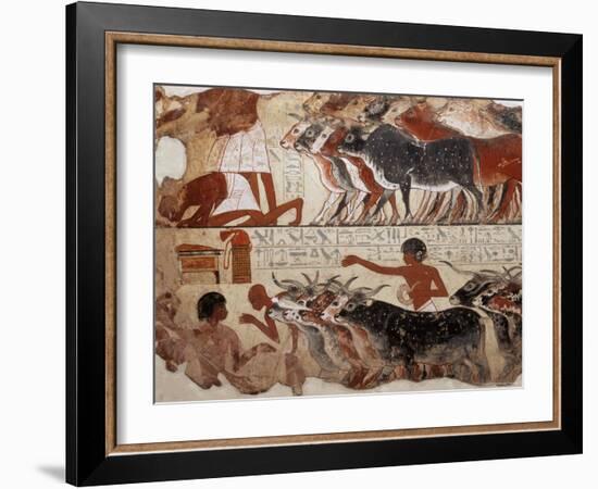 Fragment of a Tomb Painting Dating from Around 1400 BC from Thebes, Egypt, North Africa, Africa-Adam Woolfitt-Framed Photographic Print