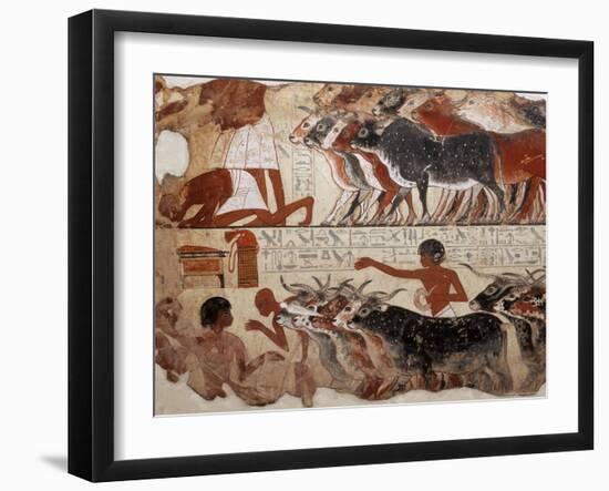 Fragment of a Tomb Painting Dating from Around 1400 BC from Thebes, Egypt, North Africa, Africa-Adam Woolfitt-Framed Photographic Print