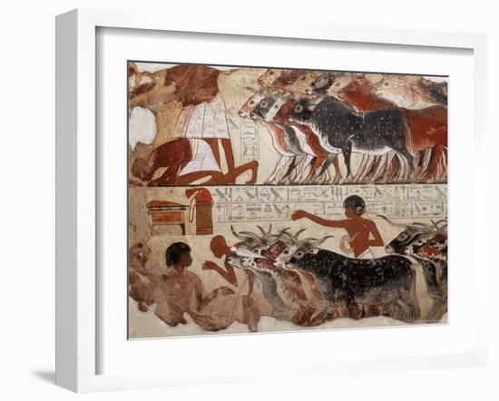 Fragment of a Tomb Painting Dating from Around 1400 BC from Thebes, Egypt, North Africa, Africa-Adam Woolfitt-Framed Photographic Print