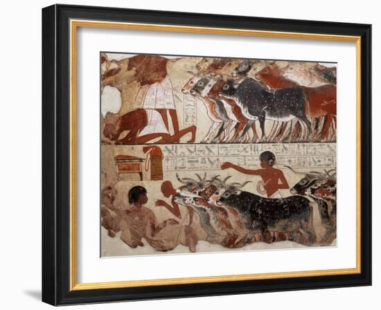 Fragment of a Tomb Painting Dating from Around 1400 BC from Thebes, Egypt, North Africa, Africa-Adam Woolfitt-Framed Photographic Print