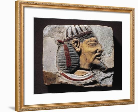 Fragment of Decoration, Majolica with Head of Syrian Semitic Prisoner-null-Framed Giclee Print