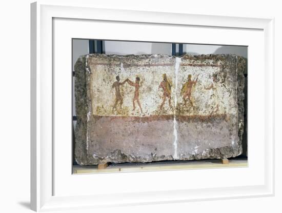 Fragment of Fresco Depicting Boxers and Gladiators from Tomb Iii-null-Framed Giclee Print