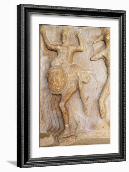 Fragment of Frieze Portraying Three-Bodied Geryon, from Theatre at Delphi, Greece-null-Framed Giclee Print