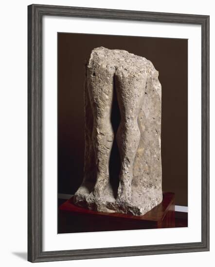 Fragment of Stele-Statue known as "Devil's Legs", from Collelongo, Province of L'Aquila, Italy-null-Framed Giclee Print