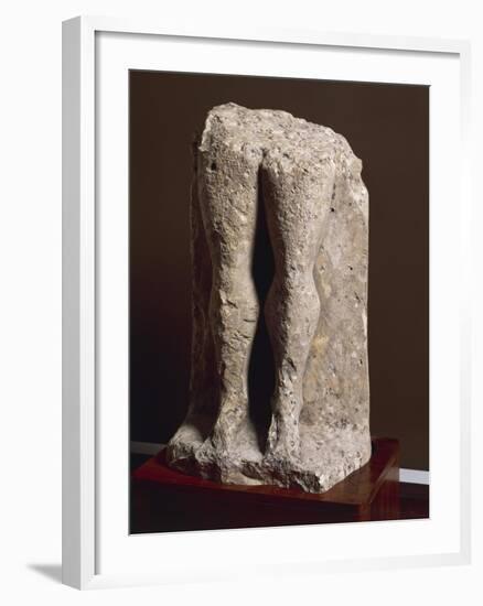 Fragment of Stele-Statue known as "Devil's Legs", from Collelongo, Province of L'Aquila, Italy-null-Framed Giclee Print