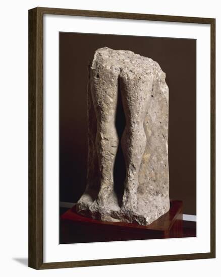 Fragment of Stele-Statue known as "Devil's Legs", from Collelongo, Province of L'Aquila, Italy-null-Framed Giclee Print