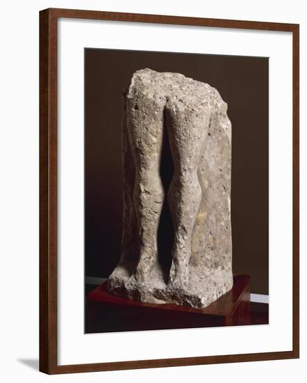 Fragment of Stele-Statue known as "Devil's Legs", from Collelongo, Province of L'Aquila, Italy-null-Framed Giclee Print