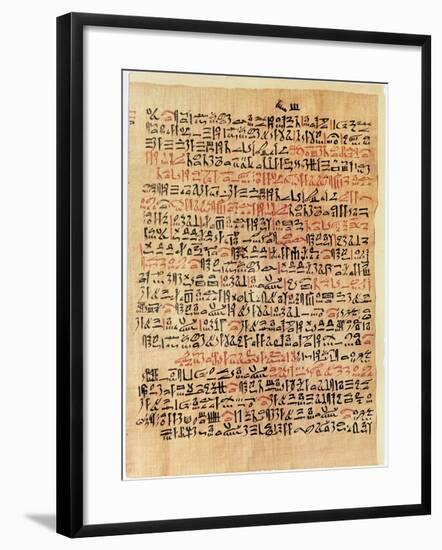 Fragment of the Ebers Papyrus, New Kingdom, c.1550 BC-Egyptian 18th Dynasty-Framed Giclee Print