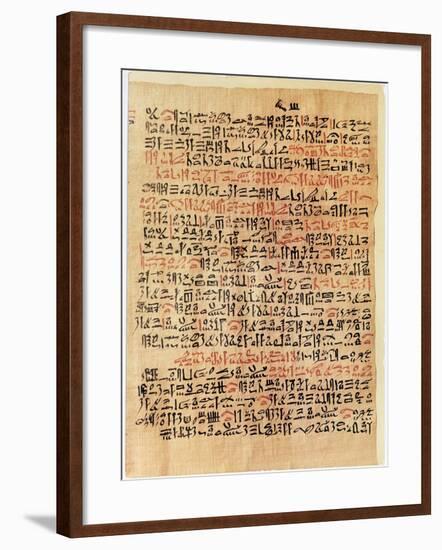 Fragment of the Ebers Papyrus, New Kingdom, c.1550 BC-Egyptian 18th Dynasty-Framed Giclee Print