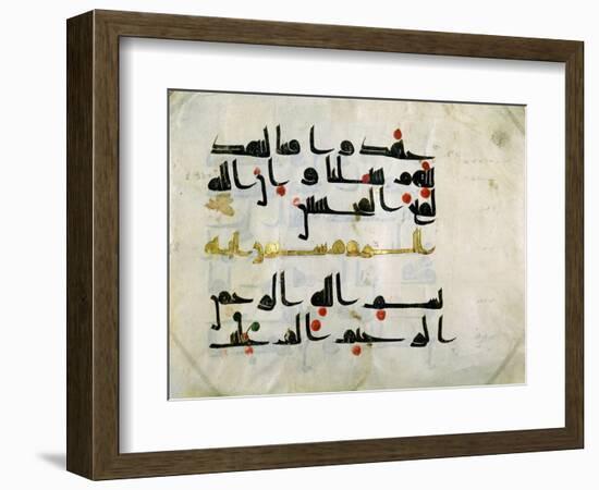 Fragment of the Koran, 9th Century, Abbasid Caliphate (750-1258), (Parchment)-null-Framed Giclee Print