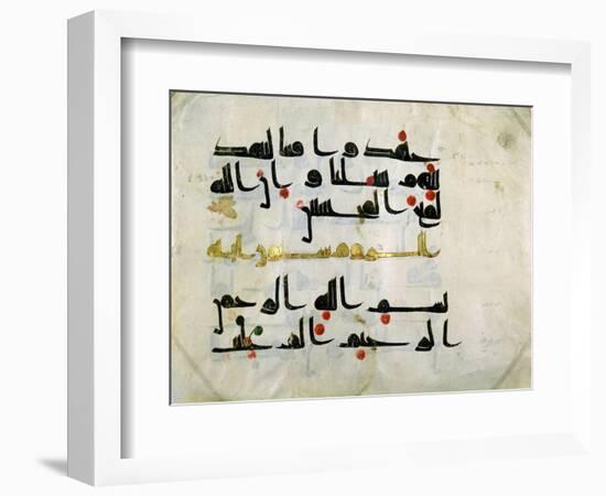 Fragment of the Koran, 9th Century, Abbasid Caliphate (750-1258), (Parchment)-null-Framed Giclee Print