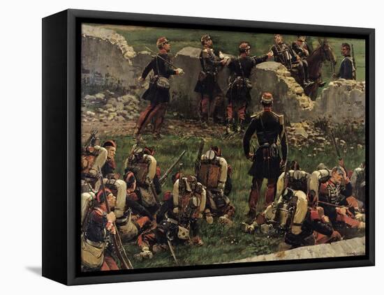 Fragment of the Panorama of the Battle of Rezonville, 1883-Jean-Baptiste Edouard Detaille-Framed Premier Image Canvas