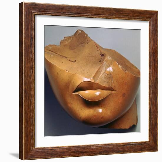 Fragmentary Head of a Queen, Reign of Akhenaten, Egyptian, 18th Dynasty-null-Framed Photographic Print