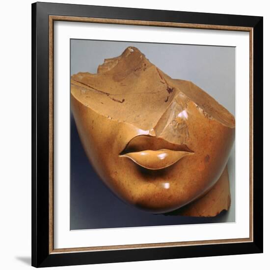 Fragmentary Head of a Queen, Reign of Akhenaten, Egyptian, 18th Dynasty-null-Framed Photographic Print