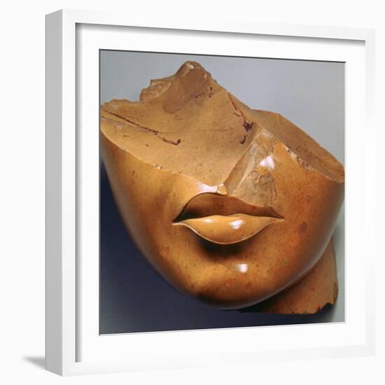 Fragmentary Head of a Queen, Reign of Akhenaten, Egyptian, 18th Dynasty-null-Framed Photographic Print