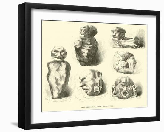 Fragments of Aymara Sculpture-Édouard Riou-Framed Giclee Print