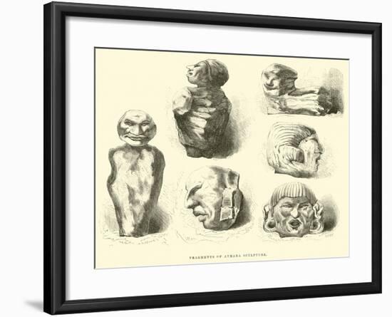 Fragments of Aymara Sculpture-Édouard Riou-Framed Giclee Print