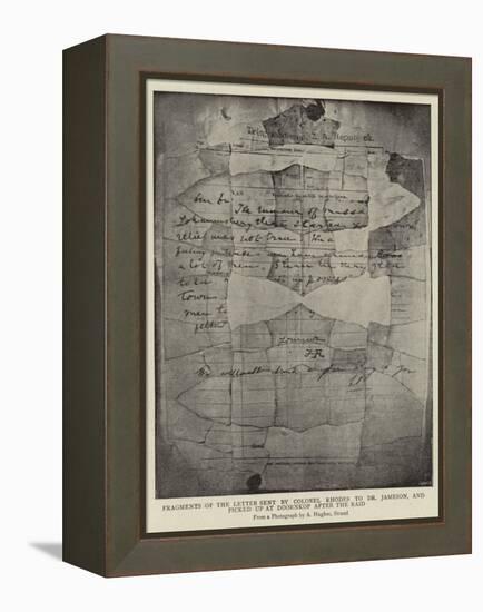 Fragments of the Letter Sent by Colonel Rhodes to Dr Jameson-Arthur Hughes-Framed Premier Image Canvas