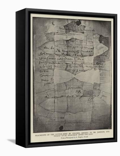 Fragments of the Letter Sent by Colonel Rhodes to Dr Jameson-Arthur Hughes-Framed Premier Image Canvas