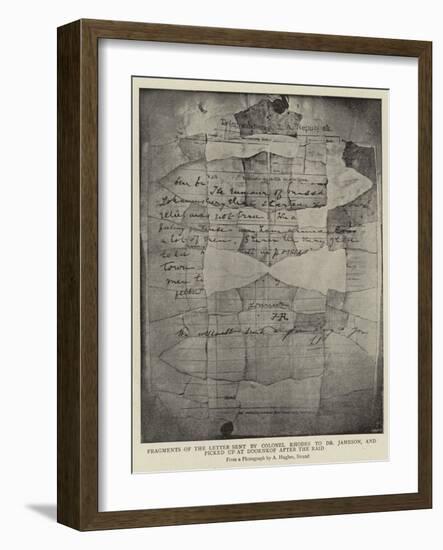 Fragments of the Letter Sent by Colonel Rhodes to Dr Jameson-Arthur Hughes-Framed Giclee Print