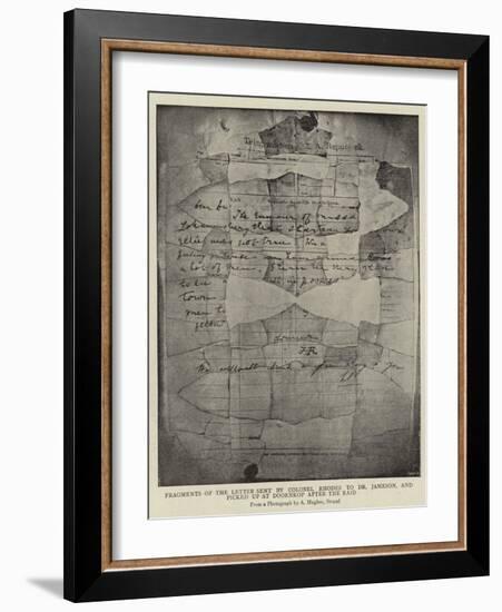 Fragments of the Letter Sent by Colonel Rhodes to Dr Jameson-Arthur Hughes-Framed Giclee Print