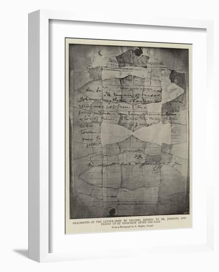 Fragments of the Letter Sent by Colonel Rhodes to Dr Jameson-Arthur Hughes-Framed Giclee Print