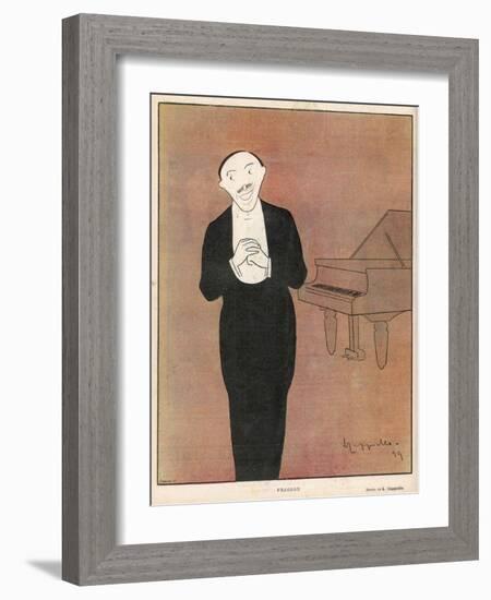 Fragson Stands in Front of His Piano-Leonetto Cappiello-Framed Art Print