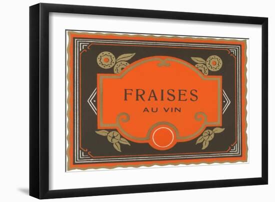 Fraises Au Vin Label-null-Framed Art Print