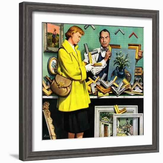 "Frame-Up", April 30, 1955-Stevan Dohanos-Framed Giclee Print