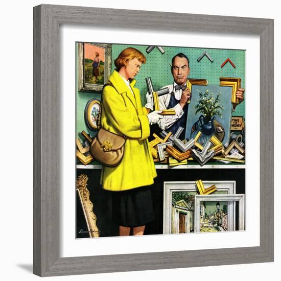 "Frame-Up", April 30, 1955-Stevan Dohanos-Framed Giclee Print