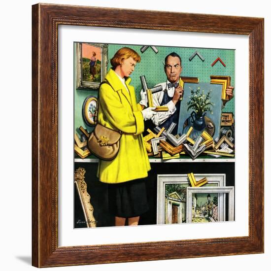 "Frame-Up", April 30, 1955-Stevan Dohanos-Framed Giclee Print