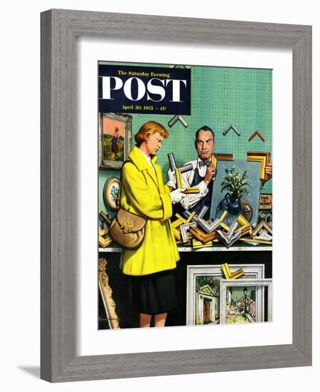 "Frame-Up" Saturday Evening Post Cover, April 30, 1955-Stevan Dohanos-Framed Giclee Print