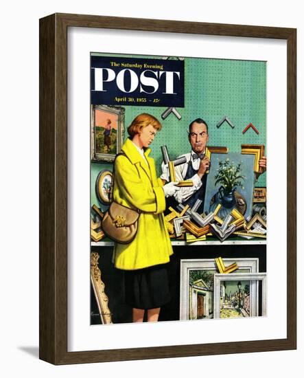 "Frame-Up" Saturday Evening Post Cover, April 30, 1955-Stevan Dohanos-Framed Giclee Print