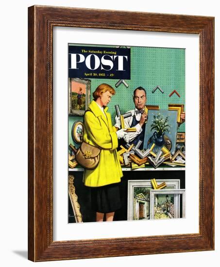 "Frame-Up" Saturday Evening Post Cover, April 30, 1955-Stevan Dohanos-Framed Giclee Print