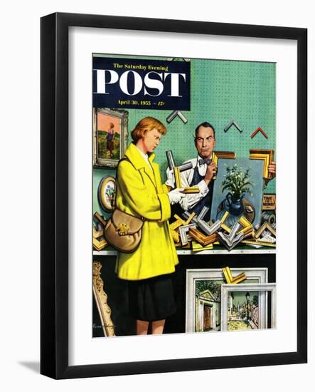 "Frame-Up" Saturday Evening Post Cover, April 30, 1955-Stevan Dohanos-Framed Giclee Print