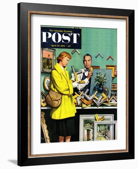 "Frame-Up" Saturday Evening Post Cover, April 30, 1955-Stevan Dohanos-Framed Giclee Print