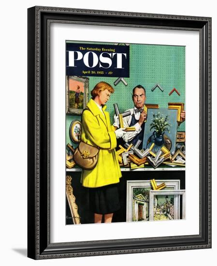 "Frame-Up" Saturday Evening Post Cover, April 30, 1955-Stevan Dohanos-Framed Giclee Print