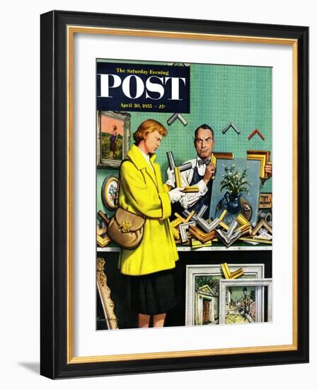 "Frame-Up" Saturday Evening Post Cover, April 30, 1955-Stevan Dohanos-Framed Giclee Print