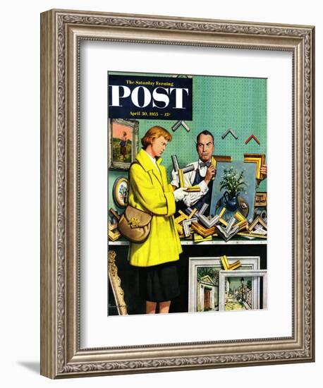 "Frame-Up" Saturday Evening Post Cover, April 30, 1955-Stevan Dohanos-Framed Giclee Print